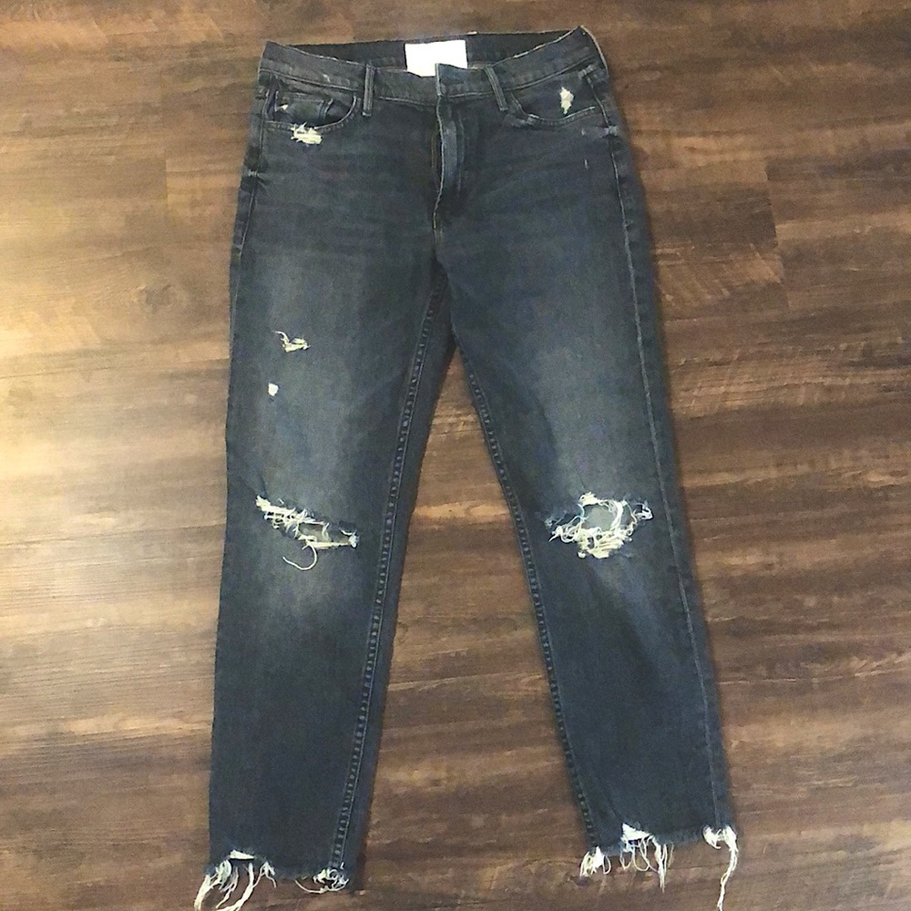 MOTHER Superior The Sinner Chew Faded Black Jeans